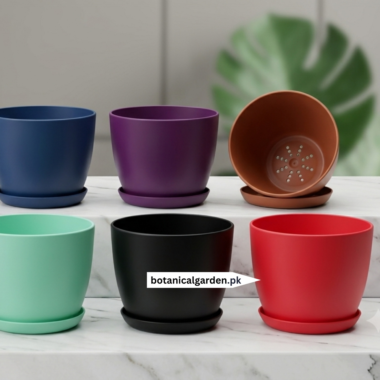 Premium Small Plant Pots 5.3Inch with Drainage & Saucers