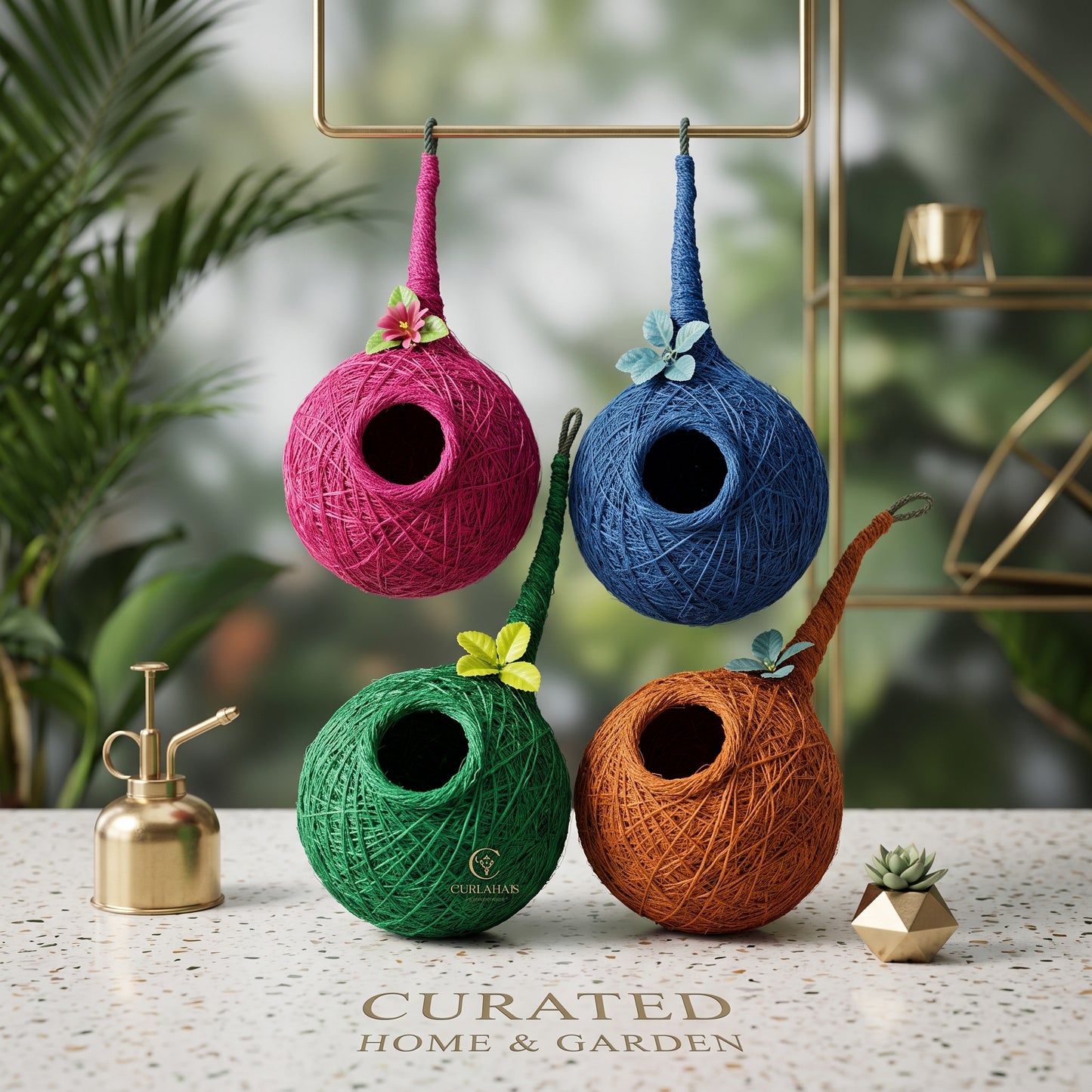 Colorful Handmade Hanging Bird Nest House