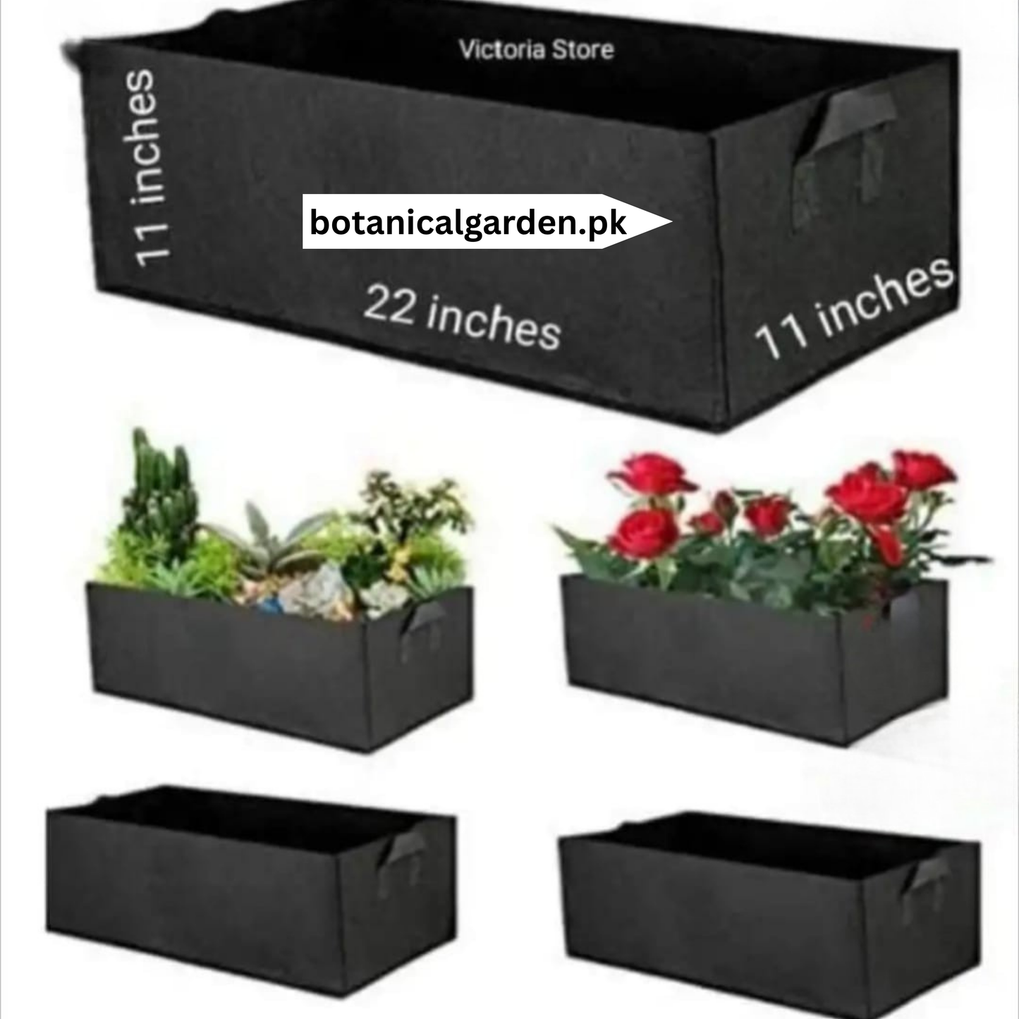 Rectangular Fabric Grow Bag (22" x 11" x 11")