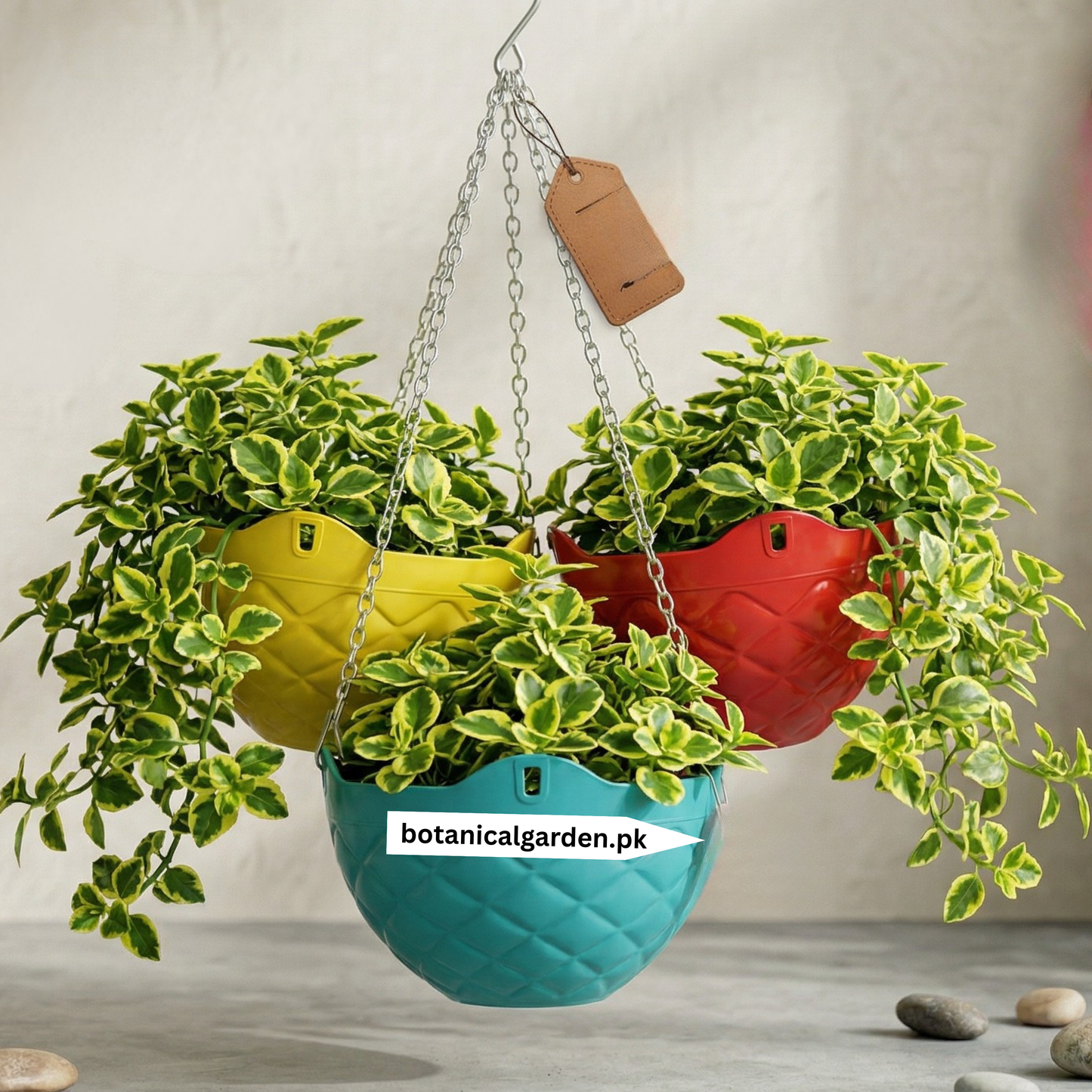 Diamond Pattern Hanging Chain Basket