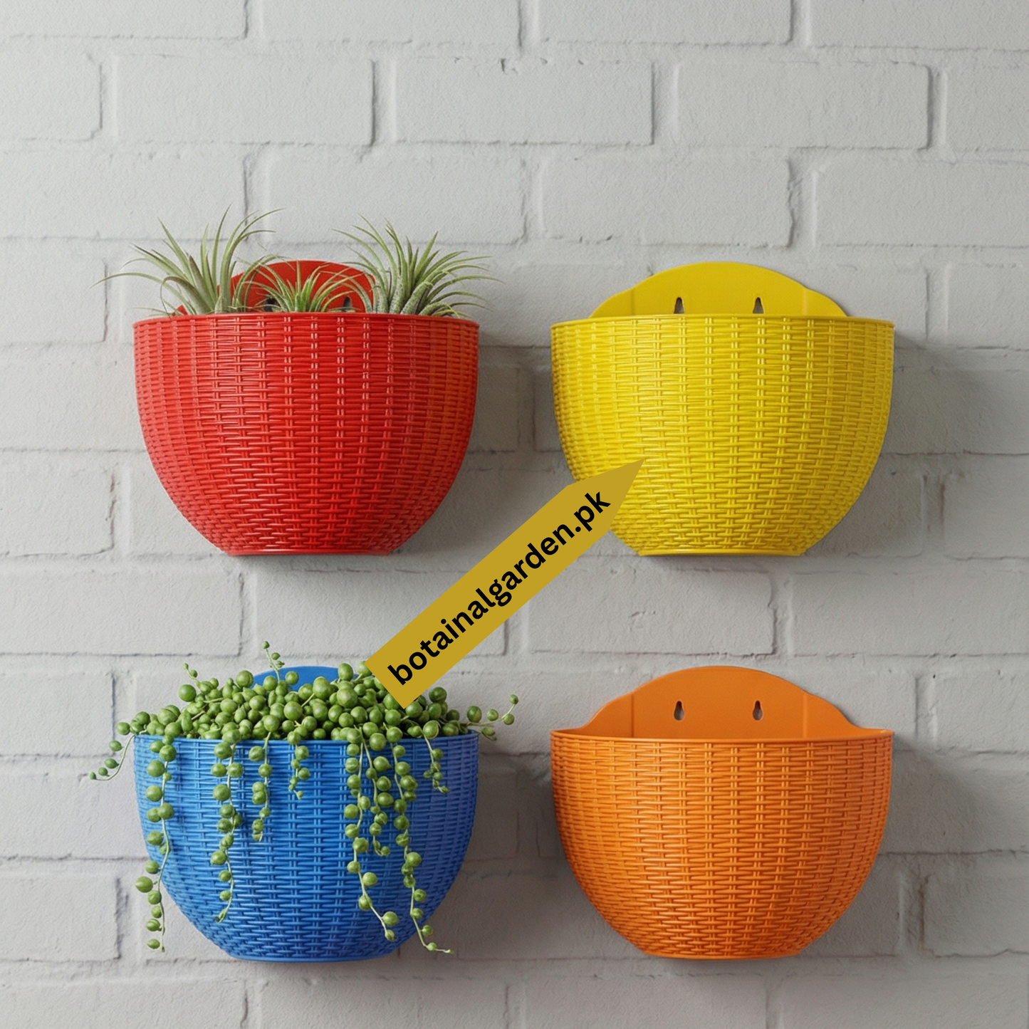 Rattan Style Wall Pots
