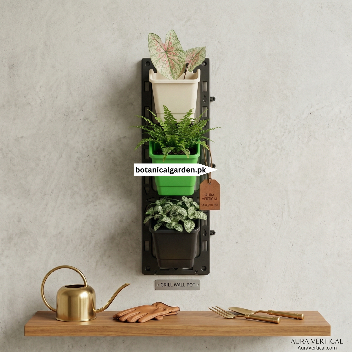 3-Pot Vertical Set (3 Grill Pots + 1 Plastic Mounting Stand)