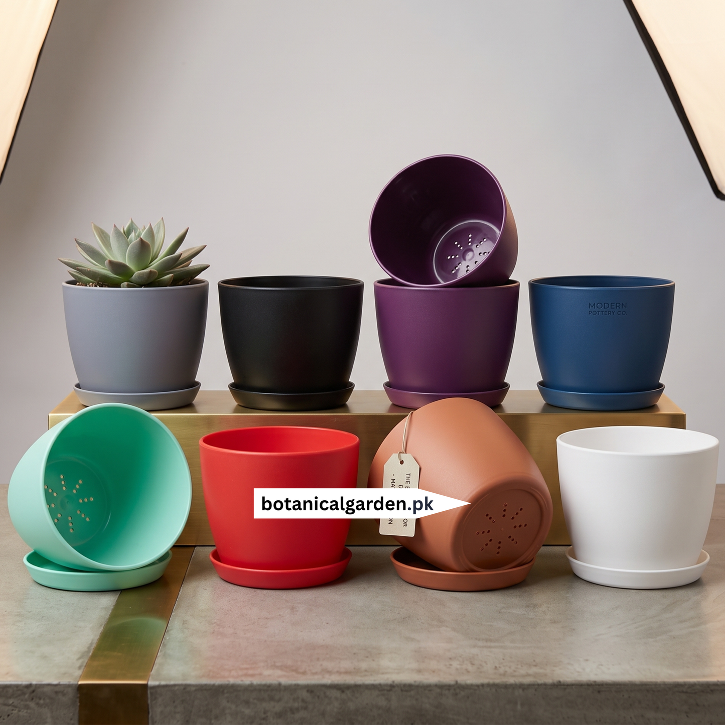 Premium Small Plant Pots 5.3Inch with Drainage & Saucers