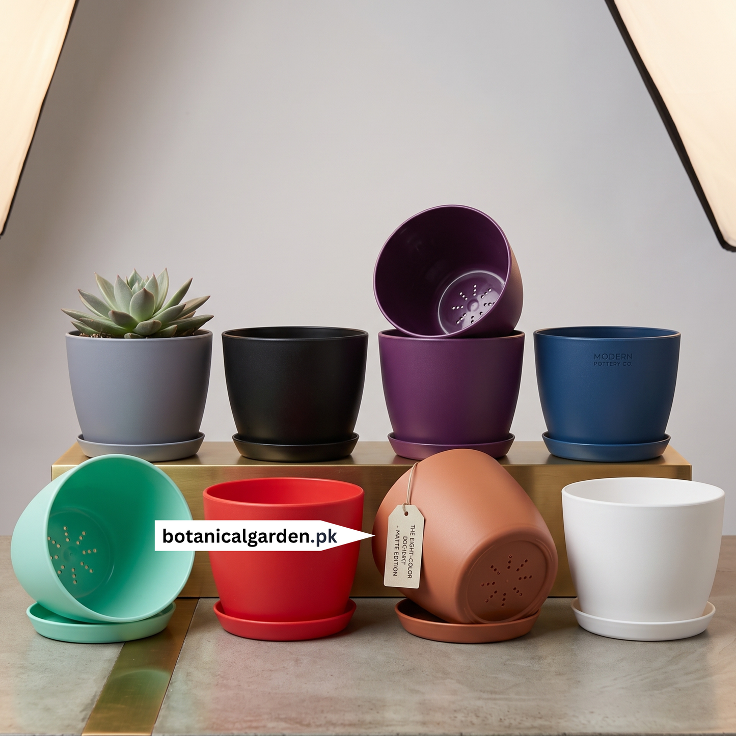 Premium Small Plant Pots 5.3Inch with Drainage & Saucers
