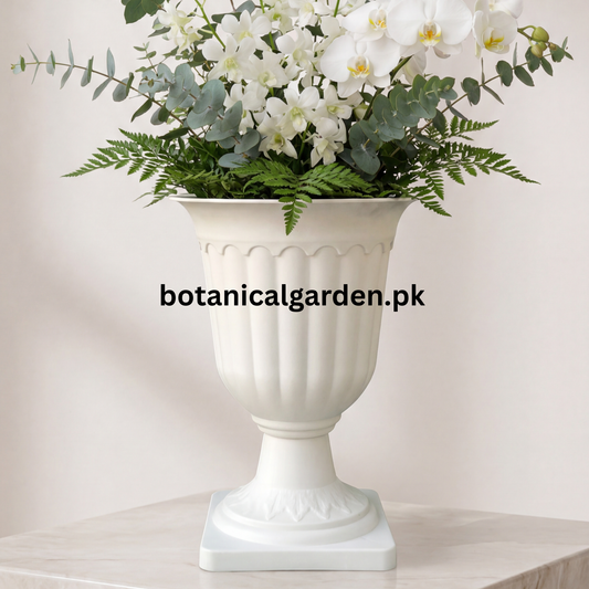 Large Roman Style Plastic Pot Vase with Stand 8Inch