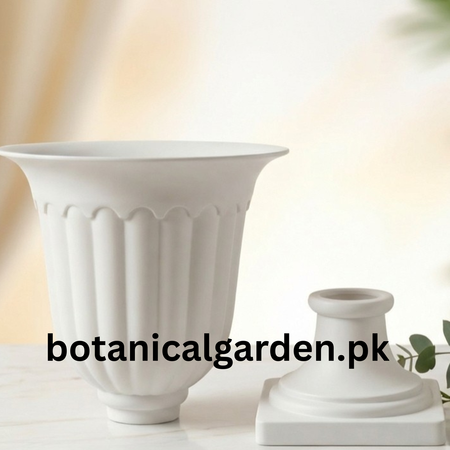 Large Roman Style Plastic Pot Vase with Stand 8Inch