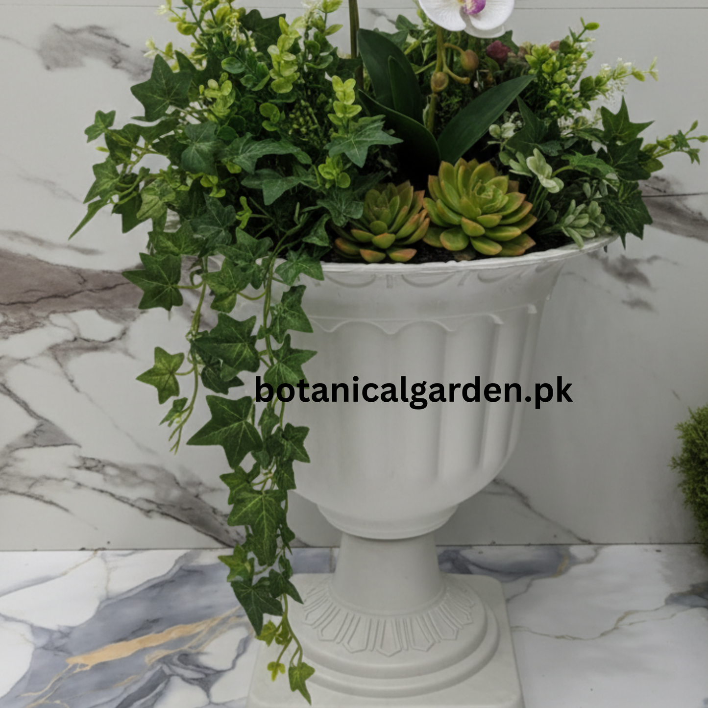 Extra Large Roman Style Plastic Pot Vase with Stand 15.5Inch