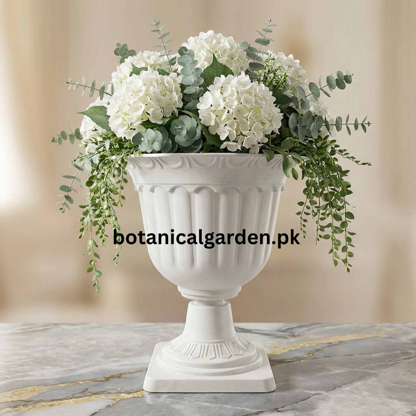 Extra Large Roman Style Plastic Pot Vase with Stand 15.5Inch