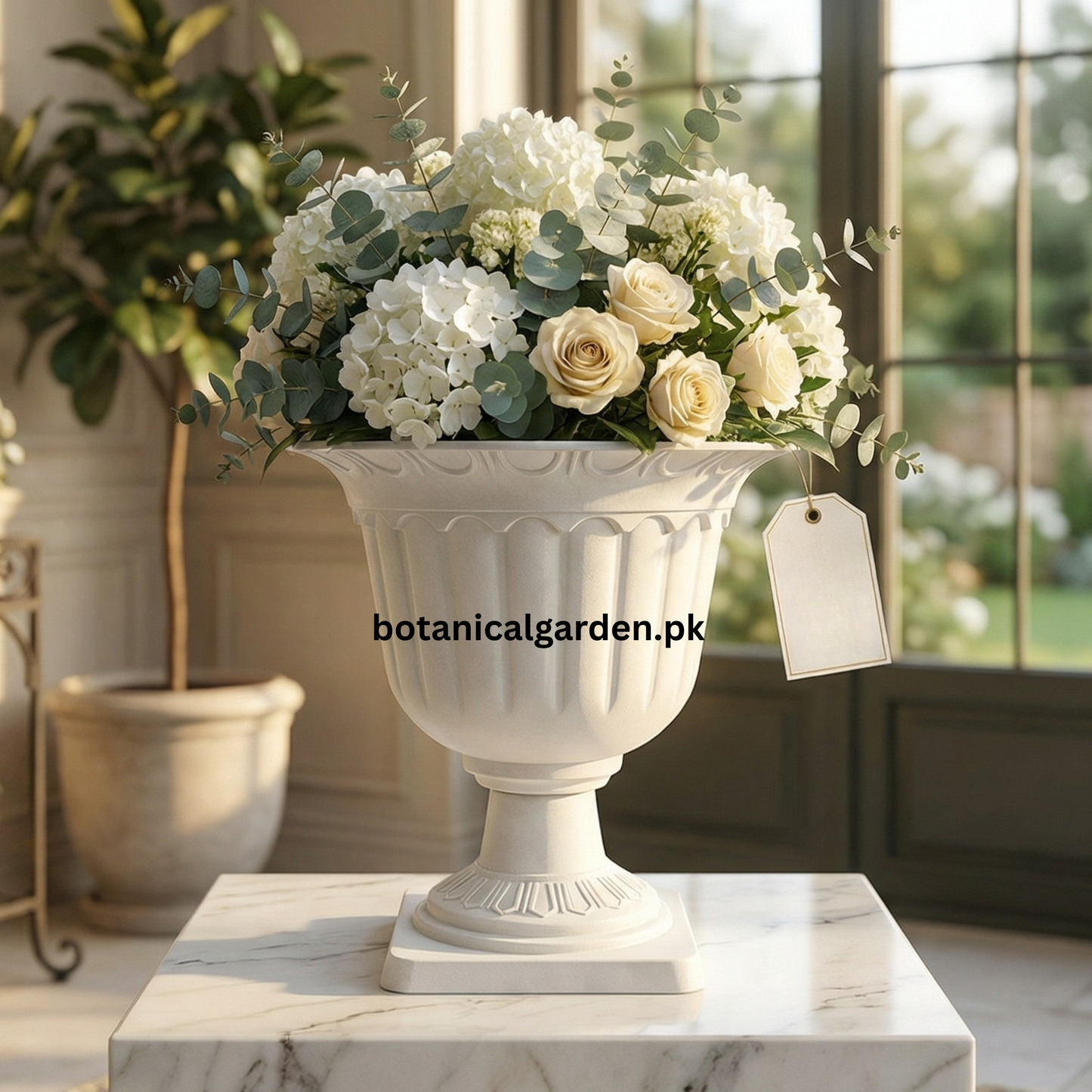 Extra Large Roman Style Plastic Pot Vase with Stand 15.5Inch