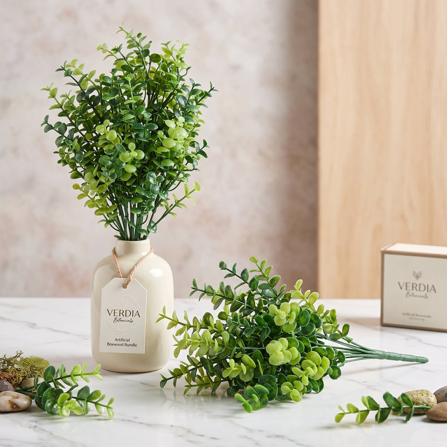 Faux Green Leaf Bunch