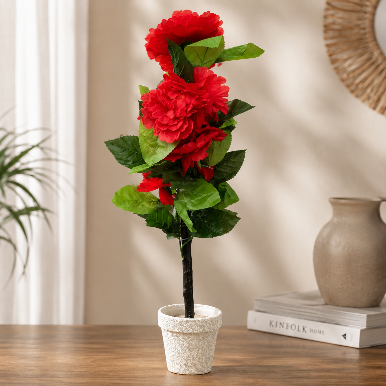 Artificial Red Blossom Tree