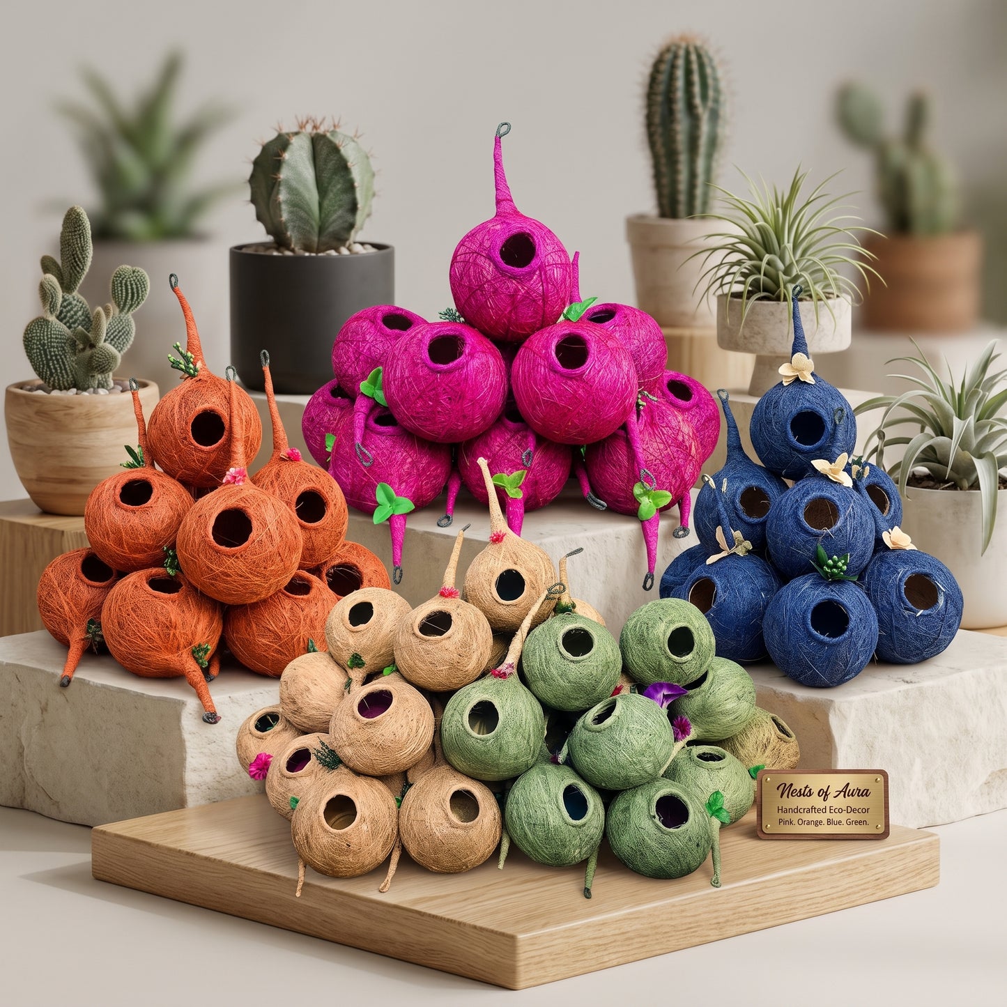 Colorful Handmade Hanging Bird Nest House