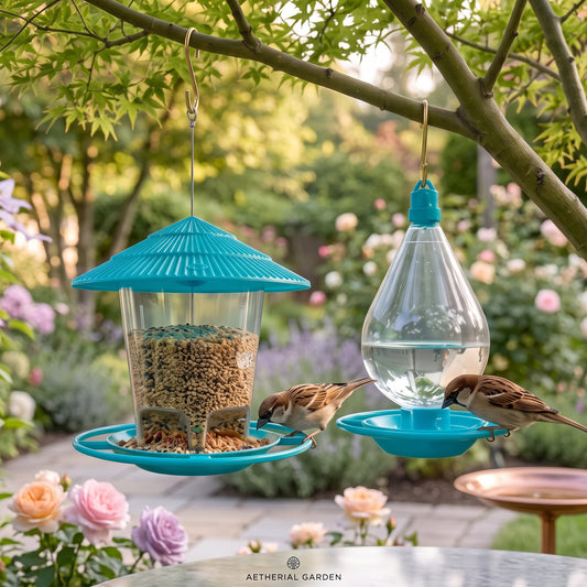 Premium Hanging Pair of 2  Birds Feeder & Drinker