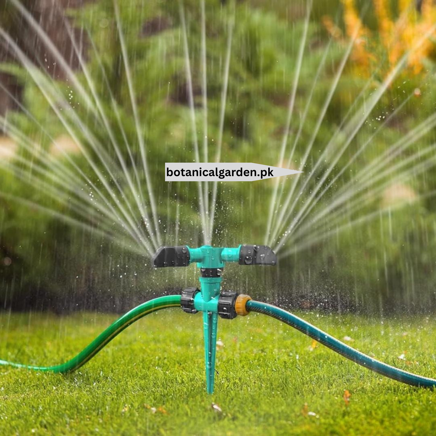 Garden Sprinkler with Ground Spike - Green (Automatic 360 Degree)