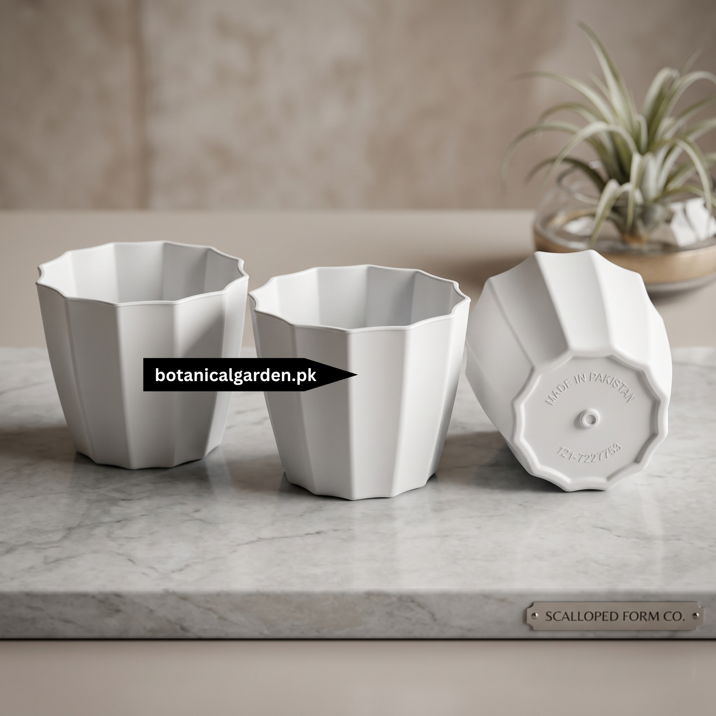 Geometric Plastic Pot 3.5 Inch
