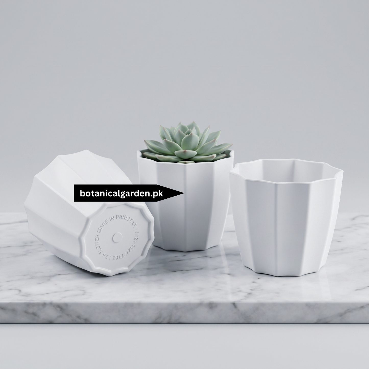 Geometric Plastic Pot 3.5 Inch