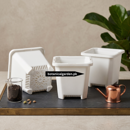 Square Medium Plastic Pot 4 Inch