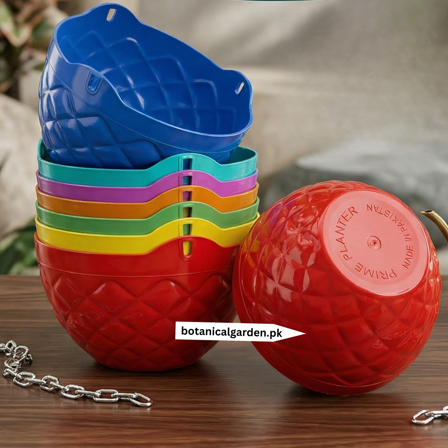 Diamond Pattern Hanging Chain Basket