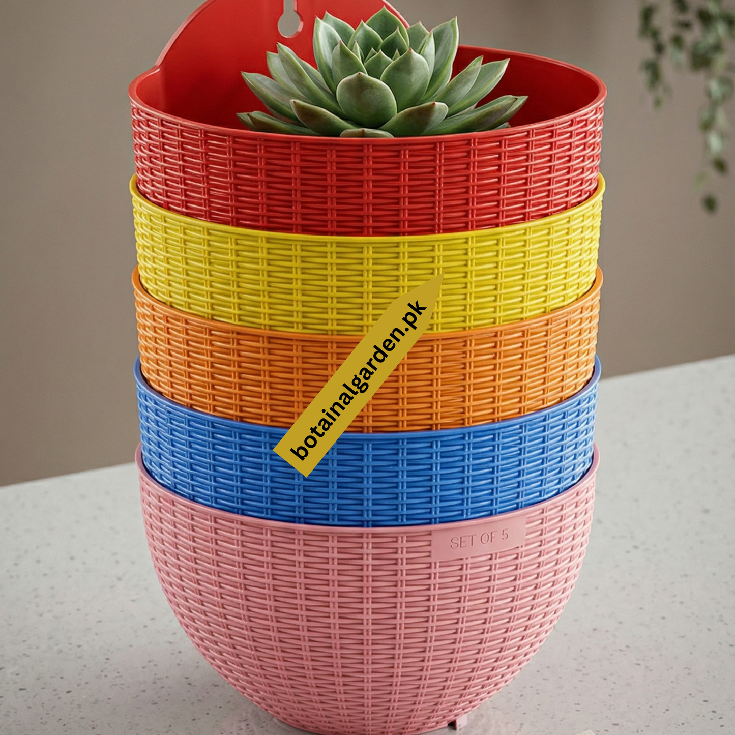 Rattan Style Wall Pots