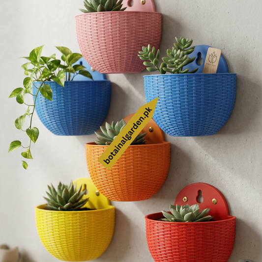 Rattan Style Wall Pots