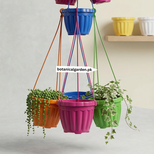 Ribbed Colorful Hanging Pots 6Inch