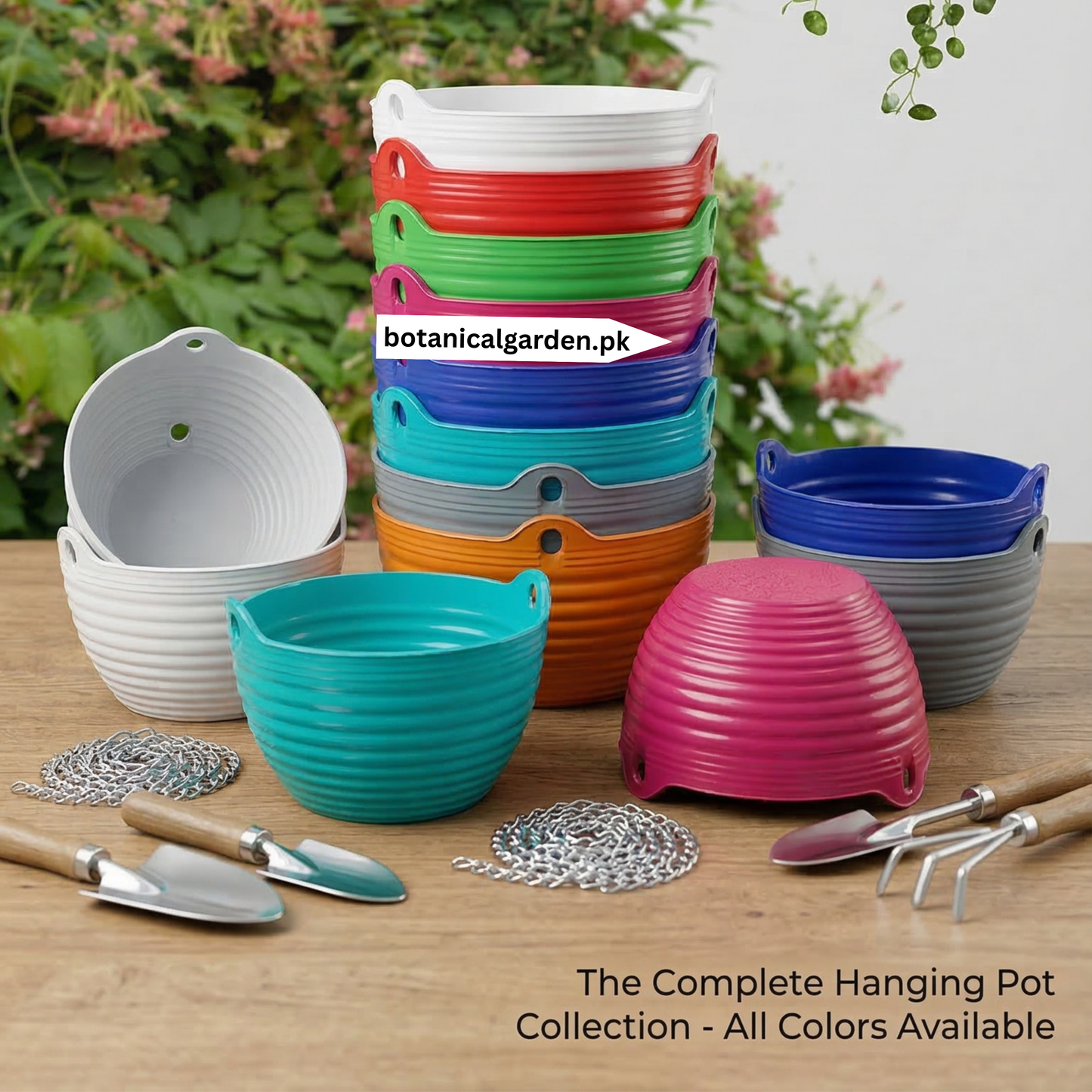 Wave Pattern Hanging Chain Basket