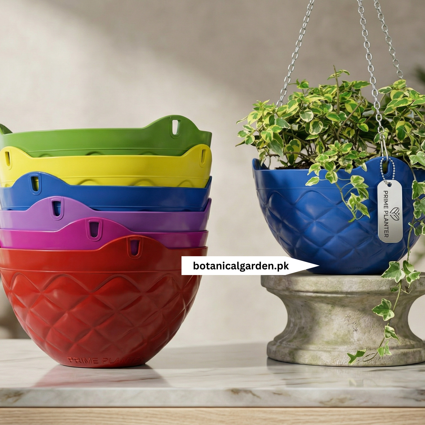 Diamond Pattern Hanging Chain Basket