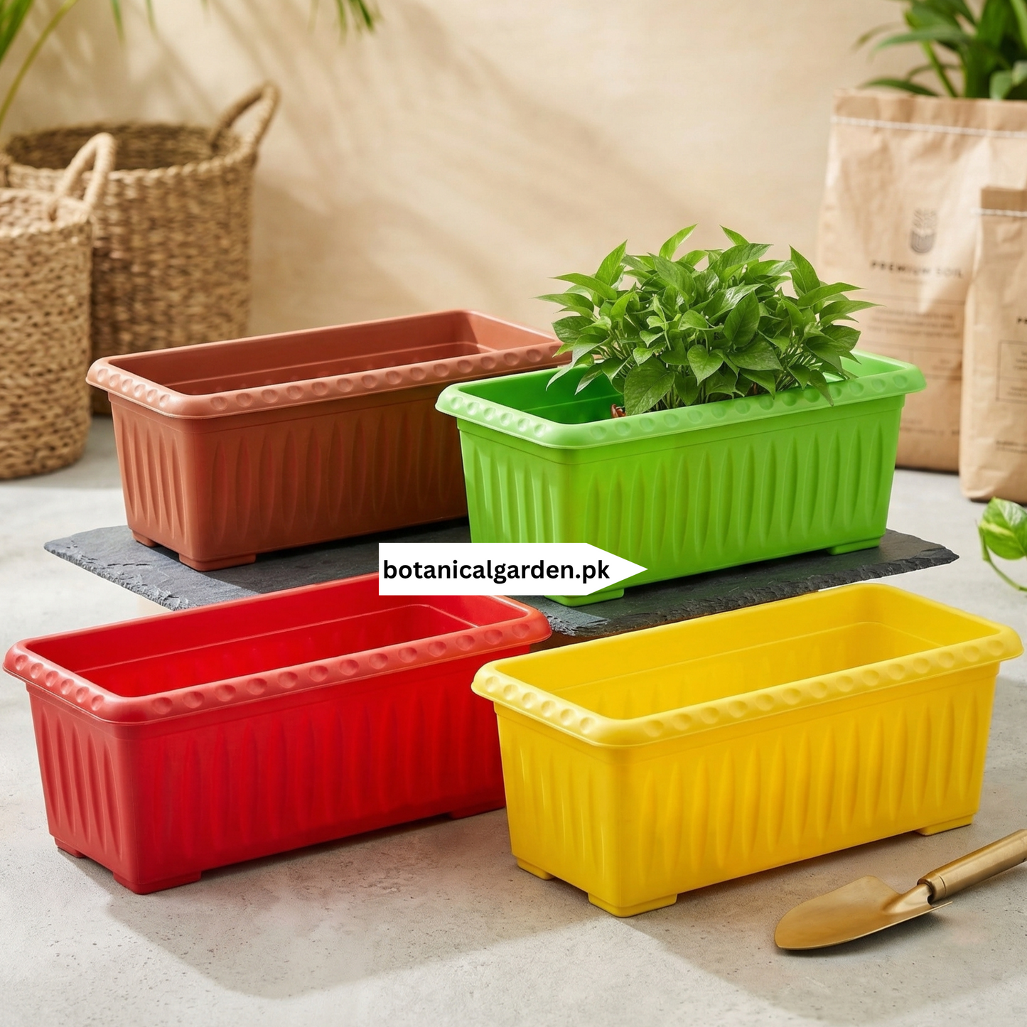 Modern Rectangular Large Planter 21 Inch