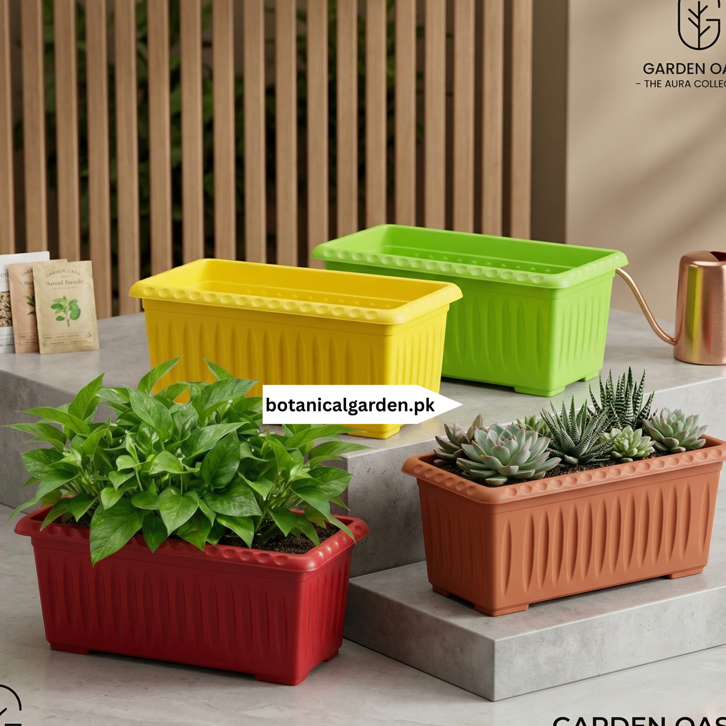 Modern Rectangular Large Planter 21 Inch