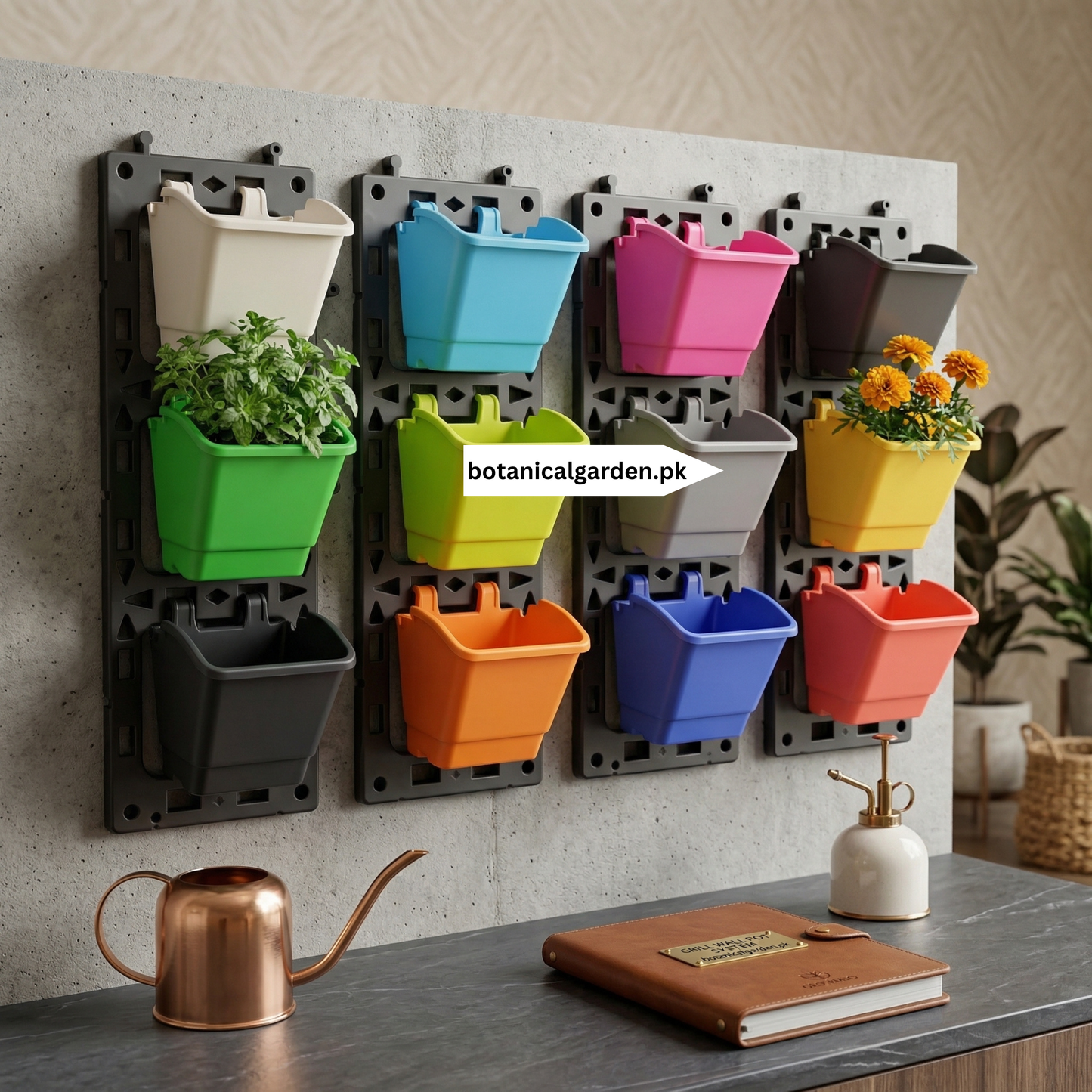 3-Pot Vertical Set (3 Grill Pots + 1 Plastic Mounting Stand)