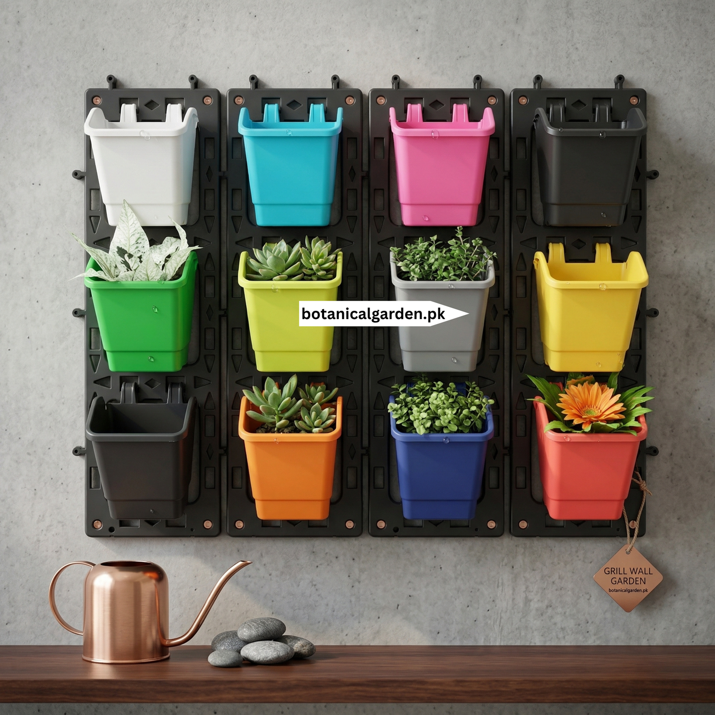 3-Pot Vertical Set (3 Grill Pots + 1 Plastic Mounting Stand)